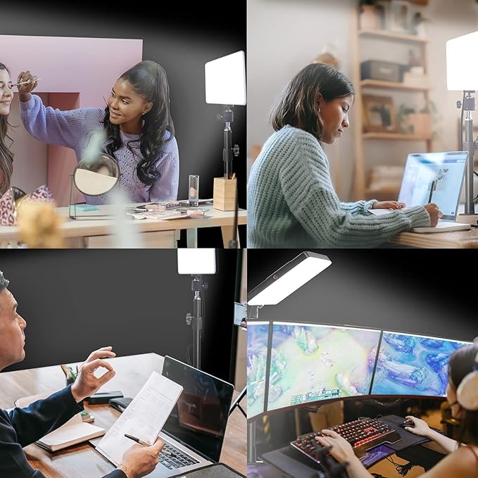 LED Desk Bi-Color Key Light with C-clamp, 2700K-5700K Dimmable with Wireless Remote for Studio Photography Lighting/Zoom Conference/Video Recording/YouTube Tiktok Live/Game Streaming