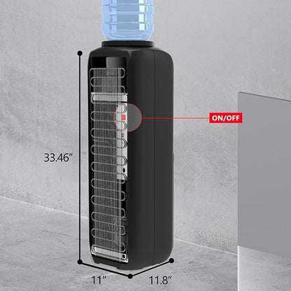 IKT Water Dispenser, Top Loading Water Cooler with Compressor Cooling, Child Safety Lock, Energy Saving, ETL Approved Hot and Cold Water, Black