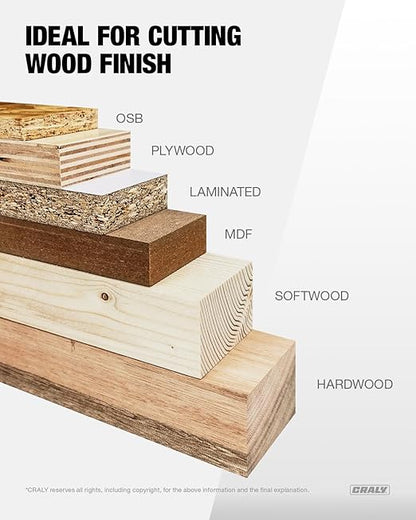 CRALY 8-1/4 Inch 40 Teeth Fine Finish Wood Cutting Circular Saw Blade, 5/8 Inch Arbor, Carbide Tipped, Thin Kerf, Black Ice™ Coating, for Plywood, MDF, OSB, Laminated(C0840FF)