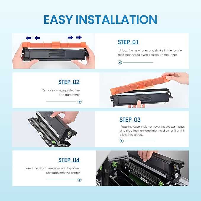 TN229XL Toner Cartridges Compatible with Brother TN229 Toner Works for Brother MFC-L3780CDW MFC-L3720CDW HL-L3280CDW MFC-L8395CDW HL-L3300CDW HL-L3220CDW HL-L3295CDW Printer (BK/C/M/Y 4 Pack)