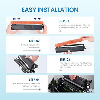 TN229XL Toner Cartridges Compatible with Brother TN229 Toner Works for Brother MFC-L3780CDW MFC-L3720CDW HL-L3280CDW MFC-L8395CDW HL-L3300CDW HL-L3220CDW HL-L3295CDW Printer (BK/C/M/Y 4 Pack)