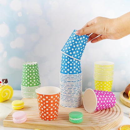 500 Pack 5oz Paper Cups, Multicolor Small Disposable Bathroom Mouthwash Cups for Christmas Party, Picnic, Travel and Event, BBQ, 5 Colors