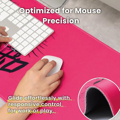 BELLEMOND Japanese Art Desk Mat | Large 31.5x11.8in Desk Pad | Anime Mouse Pad for Keyboard & Mouse | Non-Slip Base, Water-Repellent, Smooth Precision | Crying Girl - Tears of Pink Emotion