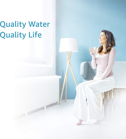 AQUA CREST GXRTQR Inline Water Filter, NSF Certified, Compatible with GE GXRTQR, GXRTQ System, Reduces Chlorine, Fluoride, Limescale and More, for Refrigerator, Icemaker, RVs (3 Filters)