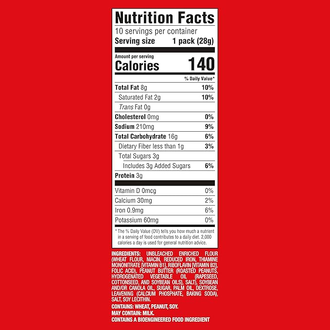 RITZ Bits Peanut Butter Sandwich Crackers, Bulk Lunch Snacks, 40 Snack Packs (4 Boxes)