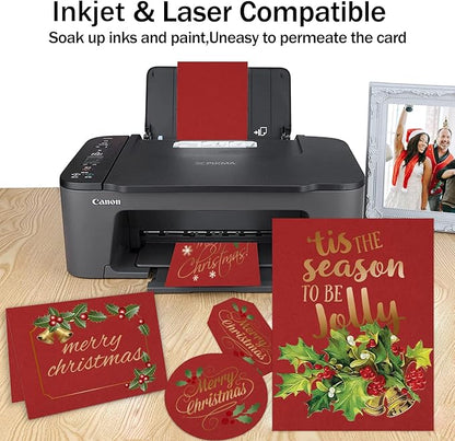 100 Sheets Red Cardstock 8.5 x 11 Red Construction Paper, Goefun 80lb Card Stock Paper for Christmas, Valentines, Invitations and Craft