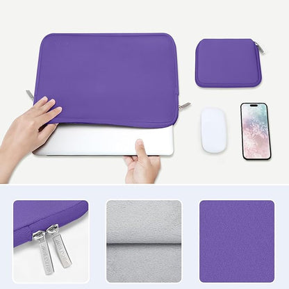MOSISO Laptop Case 13.3 inch, 13-13.3 inch Laptop Sleeve Bag Compatible with MacBook Air/Pro 13/Pro 14 M5 M4 M3 M2 M1, HP Dell ASUS Lenovo, Neoprene Computer Sleeve Bag with Small Case, Ultra Violet