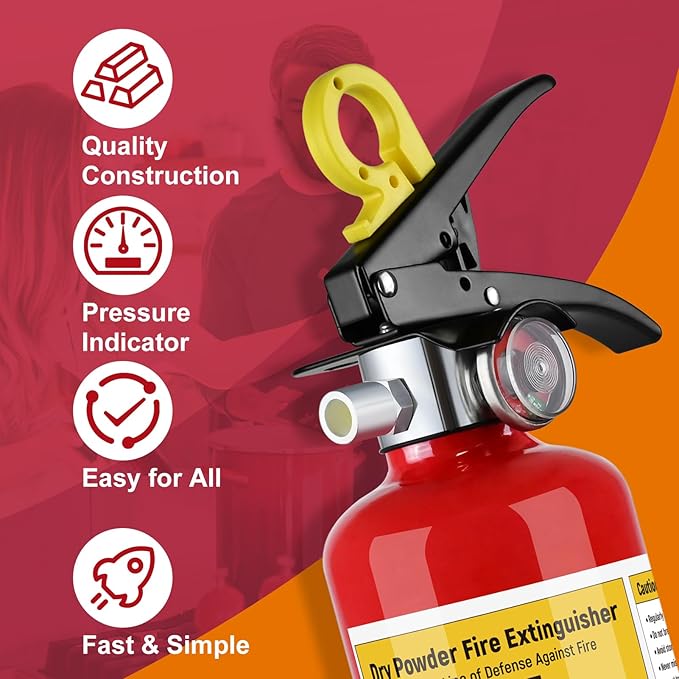 ABC Fire Extinguisher for Home- 1-A:10-B:C Rated Dry Chemical Extinguisher, Extintor Para Carro Fire Safety Equipment with Quick-Release Handle for Kitchen, Business, Vehicle