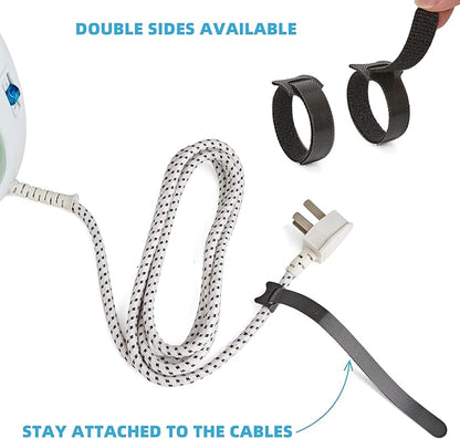 120 PCS Reusable Cable Ties with Hook and Loop, Multi-purpose Adjustable 8 Inch Cable Management Wire Ties Cable Straps for Organizing Home, Office and Data Centers (Black)