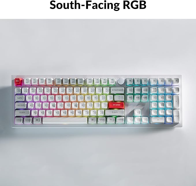 Keychron Q6 Pro Full-Size Bluetooth Custom Mechanical Keyboard for Mac Windows Linux, Full Metal QMK/VIA Programmable Knob KSA Double-Shot PBT Keycaps Hot-Swappable Keychron K Pro Banana Switch-White
