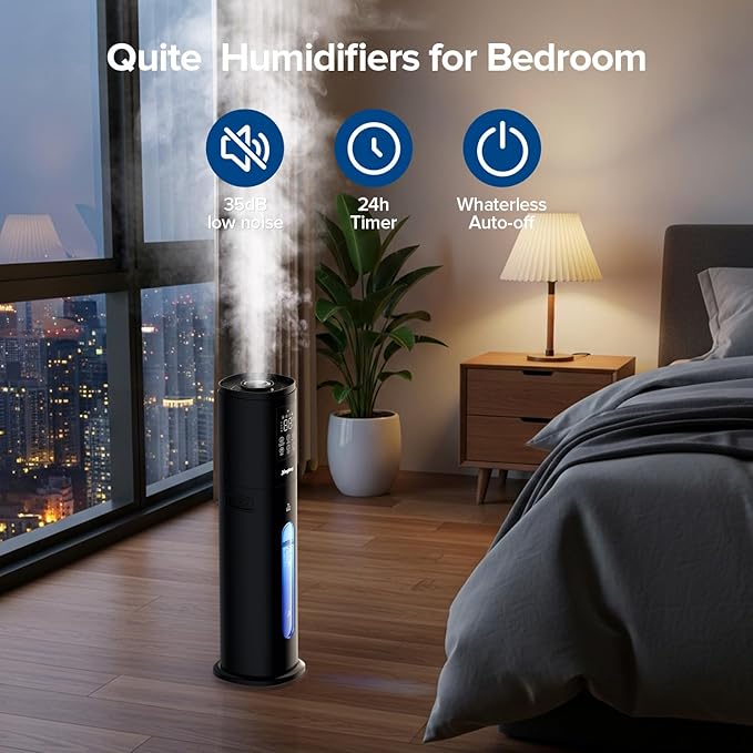 Humidifiers for Bedroom Large Room, 7L/1.85Gal Quiet Humidifiers with 350ML/H Large Mist Speed,Smart App & Remote Control, Cool Mist Humidifier for Baby & Home