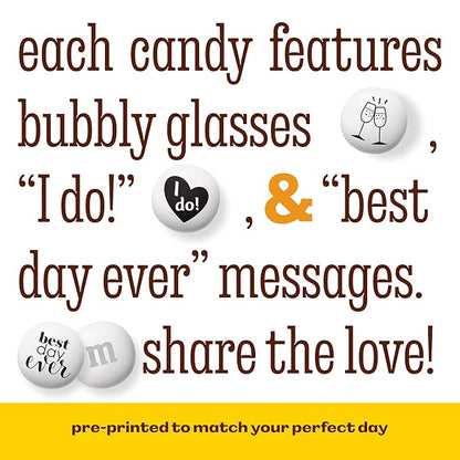 M&M’S WORLD Wedding Themed Milk Chocolate Candy - 5lbs Assorted Pre-designed Just Married, I Do Wedding Decoration White Wedding M&M'S Candy