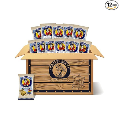 Pirate's Booty Aged White Cheddar Cheese Puffs, Gluten-Free, Kids Snacks, 1oz (12ct)