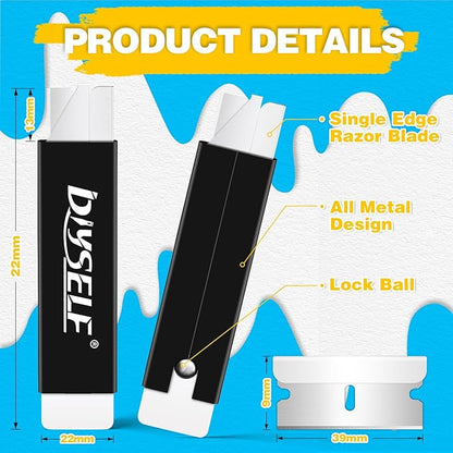 DIYSELF 48 Pack Small Box Cutter Utility Knife, Single Edge Razor Blade Knife, Metal Shell Box Cutter Retractable for Office, School, Box Opener, Box Cutters Heavy Duty