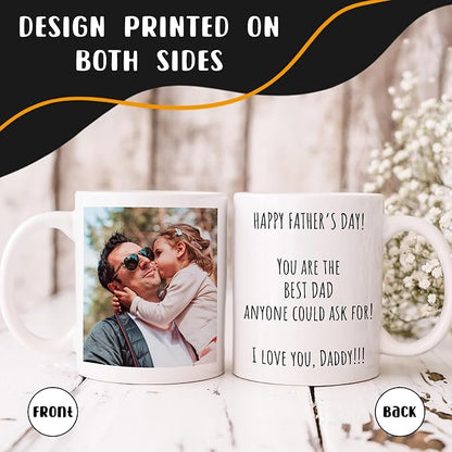Personalized Coffee Mug, Custom Picture Text or Logo Ceramic Mug, Customized Gift for Men & Women, Taza Personalizada with Photo and Words, Customizable 11 Oz Tea Cup | White