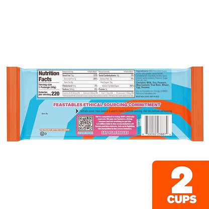 Feastables MrBeast Peanut Butter Cups, Milk Chocolate & Creamy Peanut Butter Filling, Cups for Adults & Kids, Chocolate Candy for Snacks, Gifts, or Dessert, Made With Fairtrade Cocoa, 2 Pack, 24 Count