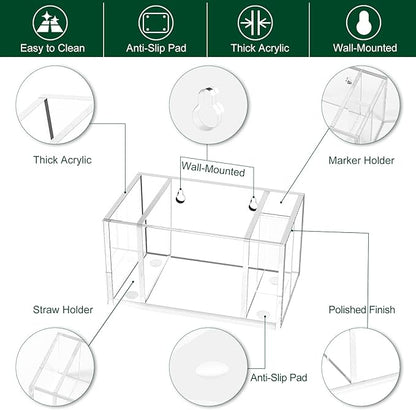 Cup Holder with Slot Mark Your Cup, Party Dispenser Acrylic Cup Organizer and Bar Counter Decor, Clear