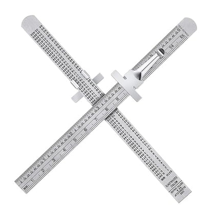 2 Pieces 6 Inch 15 cm Pocket Ruler Flexible Precision Stainless Steel Ruler with Detachable Clips Stainless Steel Pocket Clip Scale Gauge Metric British System