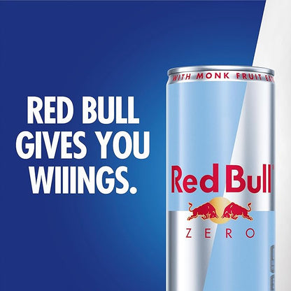 Red Bull Zero Energy Drink, 8.4 fl. oz., with 80mg Caffeine, Taurine & B Vitamins, 6 Packs of 4 Cans, Pack of 24