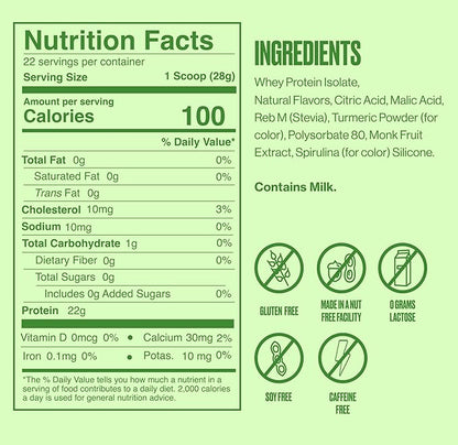 SEEQ Supply Clear Whey Protein Powder - 22 Servings, 22g Protein Per Serving - Sour Green Apple