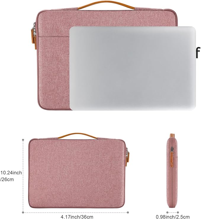 DOMISO 15.6 inch Laptop Case Sleeve Protective Cover Compatible with 16 inch MacBook Pro M4 M3 M2/Pro Max,15.6-16 inch HP Dell ASUS Lenovo Chromebook,Waterproof Computer Cases Bag with Handle,Pink