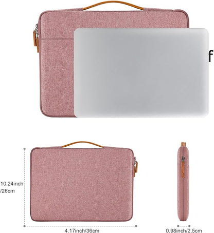 DOMISO 15.6 inch Laptop Case Sleeve Protective Cover Compatible with 16 inch MacBook Pro M4 M3 M2/Pro Max,15.6-16 inch HP Dell ASUS Lenovo Chromebook,Waterproof Computer Cases Bag with Handle,Pink