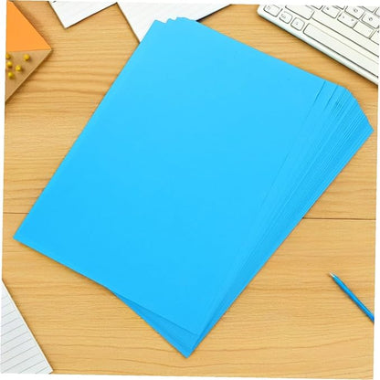100pcs Blue Copy Paper Colored Printer Paper for Craft Letter Multi-purpose Smooth Texture Quick Drying Surface for DIY Creative Drawing Printing Projects