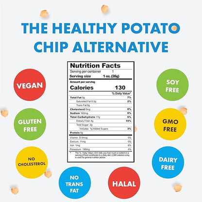 Snack Festive Sea Salt Chickpea Garbanzo Beans, 12 Packs of 1 oz Crunchy Protein Balanced Macro Vegan Snack, Alternative Popcorn Granola Substitute, Nut-Free Multipack Non-GMO Soy-Free