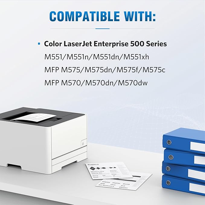 Compatible Toner Cartridge Replacement for HP 507X 507A CE400A CE400X CE401X CE402X CE403X use for HP Laserjet Enterprise M570dn M551dn M551n M575dn M551xh M570dw Printer (KCMY, 4-Pack)