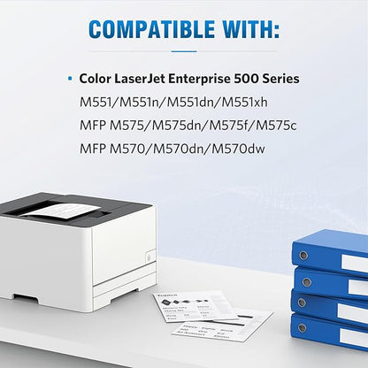 Compatible Toner Cartridge Replacement for HP 507X 507A CE400A CE400X CE401X CE402X CE403X use for HP Laserjet Enterprise M570dn M551dn M551n M575dn M551xh M570dw Printer (KCMY, 4-Pack)