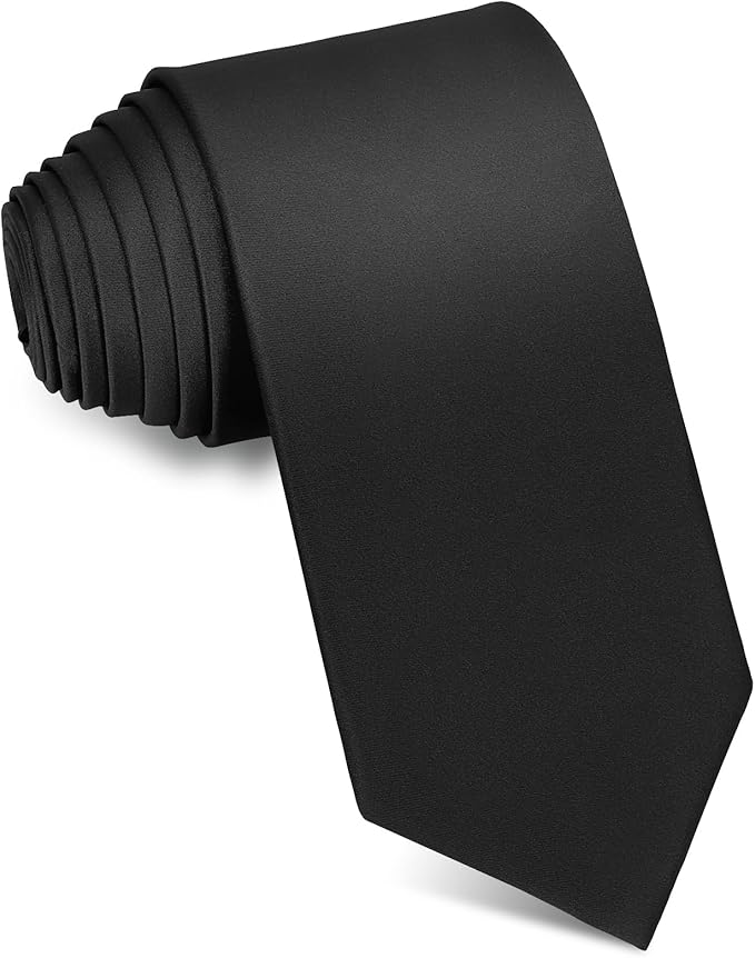 Men's Ties Solid Pure Color 3.15" (8CM) Necktie Plain Formal Business Wedding Black Ties For Men
