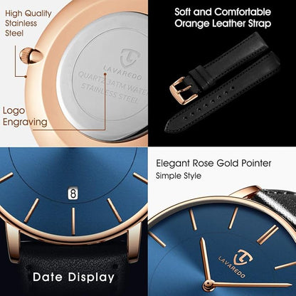 BEN NEVIS Watch, Mens Watch, Minimalist Fashion Simple Wrist Watch Analog Date with Leather Strap