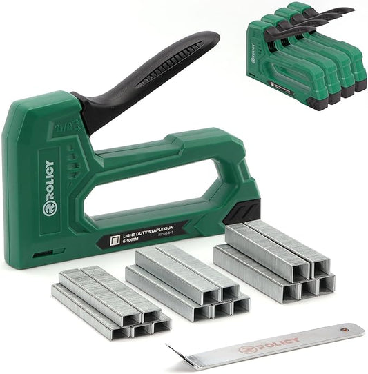 Light Duty Staple Gun for Wood, Upholstery Staple Gun with 3000pcs JT21 Staples 1/4, 5/16, 3/8 inch and Staple Remover for Crafts, Material Repair, Decoration, Furniture, DIY Use (4 Pack)