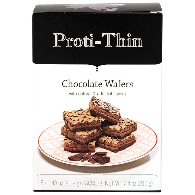 Proti-Thin High Protein Chocolate Wafer Squares, 15g Protein, Low Calorie, Low Sugar, Aspartame Free, Diet Wafer Bars, Healthy Snack, 2 Wafers per Serving, 5 Count Box (3 Boxes - Save 5%)