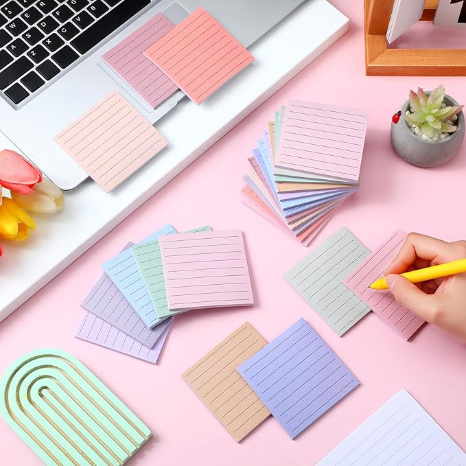 Yinder 24 Pcs Inspirational Sticky Notes Christmas Stocking Stuffers Motivational Sticky Notes Pad Employee Appreciation Gift Bulk for Teacher Nurse Coworker Office 3 x 3'' (No Words,Aesthetics)