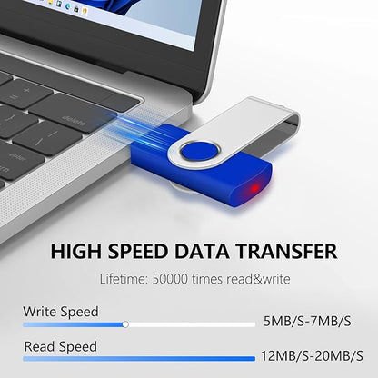 AreTop Bulk Flash Drive 32GB 20 Pack, USB 2.0 Swivel Thum Drive Pendrive Memory USB Stick Flash Drives Bulk Storage (20PCS 32GB, 20 Pack Lanyards)