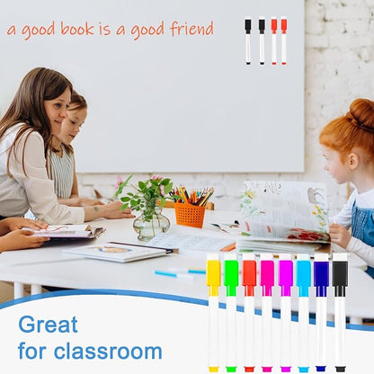Beieverluck 200 Pieces Magnetic Dry Erase Markers with Eraser Cap Whiteboard Erase Markers Bulk Dry Erase Pens for Kids Teachers Office School Supplies,8Colors