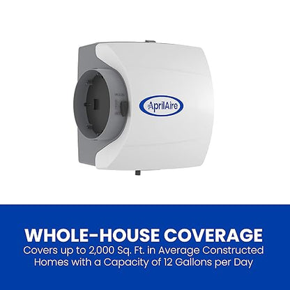 AprilAire 500M 12-gal. Whole-House Small Bypass Evaporative Humidifier with Manual Control for up to 3,600 sq. ft. + AprilAire Model 5843 Humidifier Installation Kit
