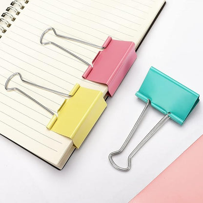ZZTX Extra Large Binder Clips Paper Clamps Clips Assorted Color, 2.0 Inches, 12 Pieces