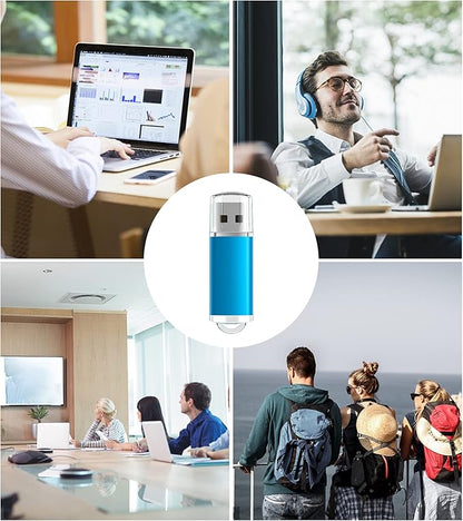 TOPESEL 2pack 128GB USB 3.0 Flash Drive High Speed 128G Thumb Drive Memory Stick Jump Drive USB Zip Drive for PC laptops, Tablets, TVs, car Audio (Blue)