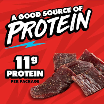 Jack Link’s x MrBeast Peppered Beef Jerky – 11g Protein per Serving, Made with 100% Real Beef, Pantry-Ready, Kids Snacks, Great Stocking Stuffers and Gifts, 10 Count of 1.25oz Bags