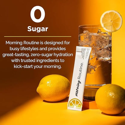 ROUTINE Morning Daily Hydration | Electrolyte Powder Packets with Apple Cider Vinegar, Lemon, and Sea Salt | Keto & Paleo-Friendly Electrolyte Drink Mix (60 Pack)