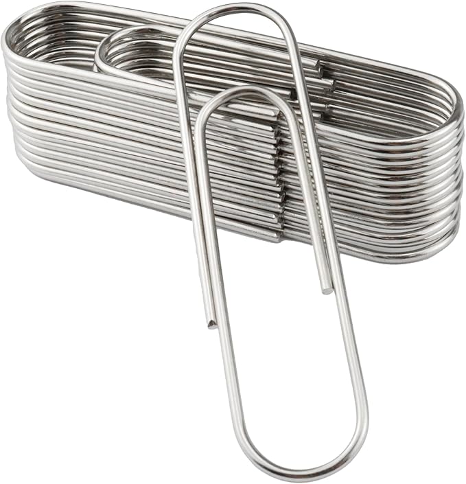 14 PCS 4 Inch (100mm) Extra Large Paper Clips Silver Rust Resistant Metal Strong Jumbo Paperclips for Office School Documents
