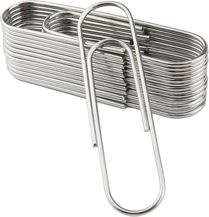 14 PCS 4 Inch (100mm) Extra Large Paper Clips Silver Rust Resistant Metal Strong Jumbo Paperclips for Office School Documents