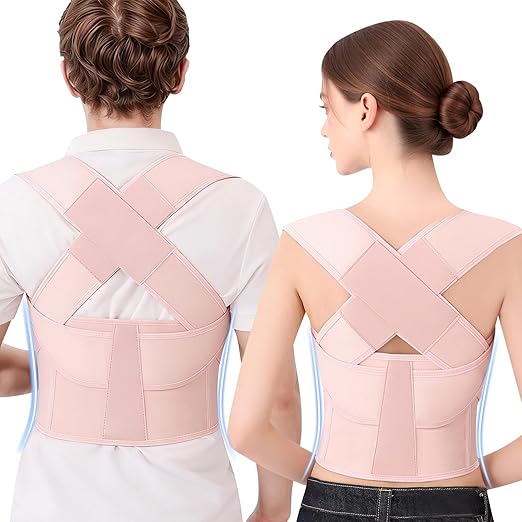 Back Brace Posture Corrector for Women And Men Support Straightener Scoliosis Upper Highest Rated Hunchback Thoracic Device Straps Upright Full Shoulder Fixer Body Poster Trainer Pink XXX-Large