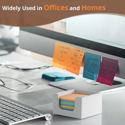 Sticky Note Holder, Post It Note Dispenser for Office Desk Accessories, Self Stick Note Pad Holder, Memo Pad Holder Dispenser Organizer for School Office Desk Supplies, White