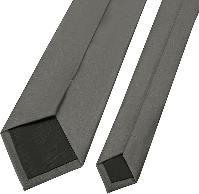KOOELLE Men's Ties Solid Pure Color Plain Neckties Formal Black Ties For Men