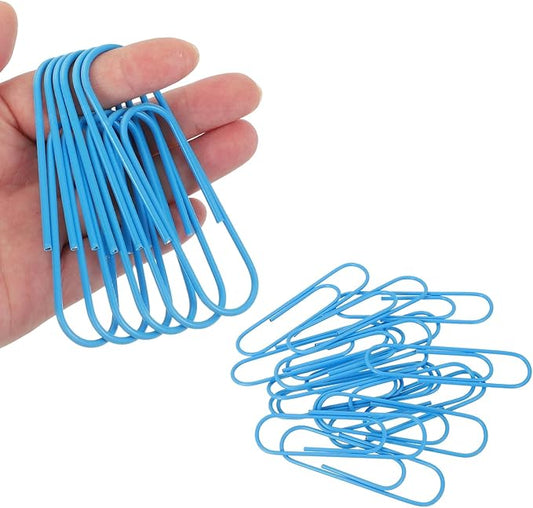 PATIKIL 4 Inch Large Paper Clip, 30PCS Big Paper Clip Extra Large Huge Metal Giant Clips Rust-Proof Strong Durable Bulk Cute for Home Office Accessories Bookmark, Blue