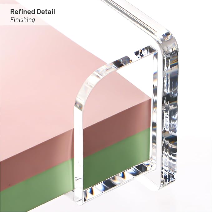 YUXUN Clear Acrylic Sticky Note Holder, 3x3 Inch Note Dispenser for Desk - Self Stick Memo Pad Holder Organizer for Office, School, Home Supplies