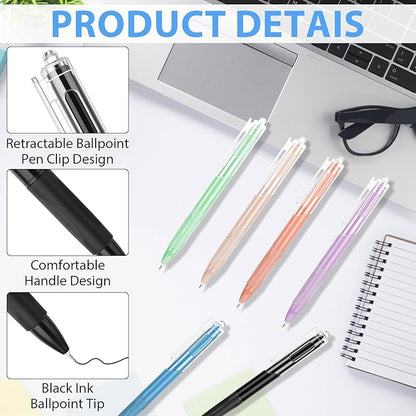 200 Pcs Gel Pens Bulk 0.5mm Black Gel Pen Retractable Fine Point Pens Quick Drying Smooth Writing with Comfortable Grip for School Office Journaling Note Taking and Homework(Colorful)